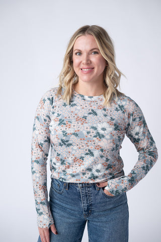 Blair Long Sleeve Top - Ditsy Blush Floral