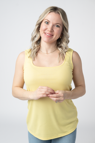 Rachel Ribbed Tank - Yellow