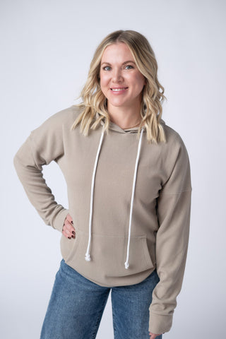 Kacey Ribbed Hoodie - Mocha