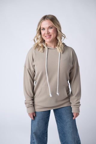 Kacey Ribbed Hoodie - Mocha