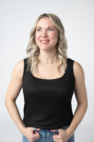 Rachel Ribbed Tank - Black