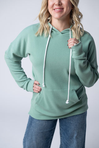 Kacey Ribbed Hoodie - Sage