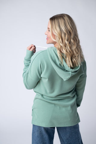 Kacey Ribbed Hoodie - Sage