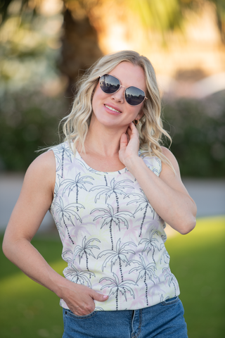 Ava Tank - Neon Palm