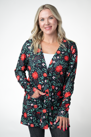 Cori Cardigan - Poinsettia Nights