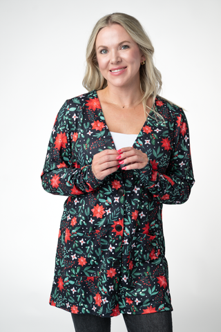 Cori Cardigan - Poinsettia Nights