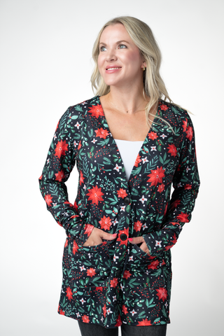 Cori Cardigan - Poinsettia Nights