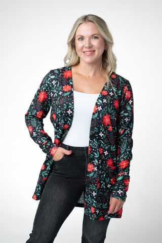 Cori Cardigan - Poinsettia Nights