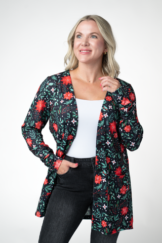 Cori Cardigan - Poinsettia Nights