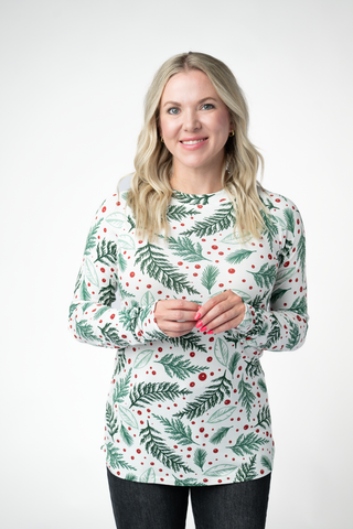 Blair Long Sleeve Top - Berry + Pine