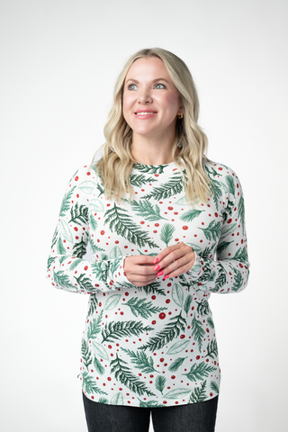Blair Long Sleeve Top - Berry + Pine