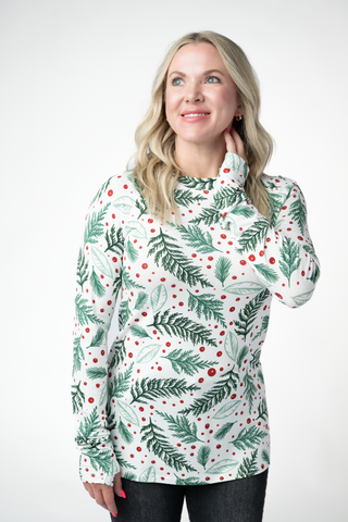 Blair Long Sleeve Top - Berry + Pine