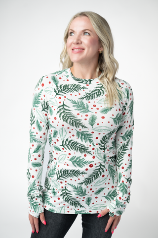 Blair Long Sleeve Top - Berry + Pine