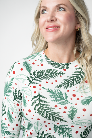Blair Long Sleeve Top - Berry + Pine
