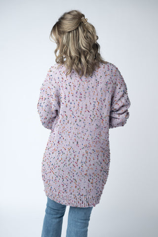 Carly Confetti Dot Cardigan - Lavender