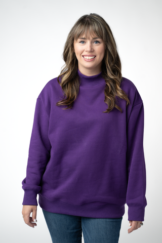 Marley Mock Neck Sweatshirt - Purple