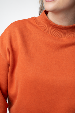 Marley Mock Neck Sweatshirt - Pumpkin