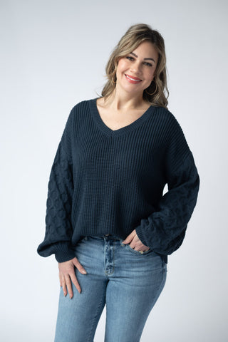 Talina Textured Sweater - Navy
