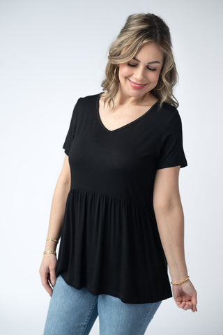 Sarah Ruffle Top - Black