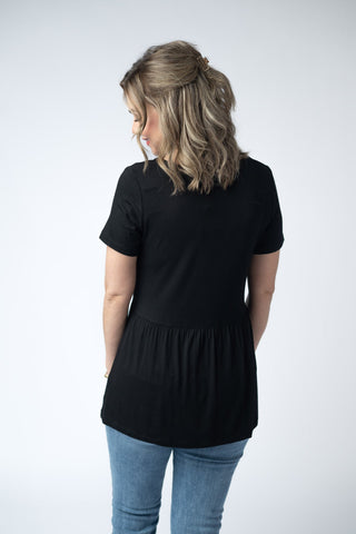 Sarah Ruffle Top - Black