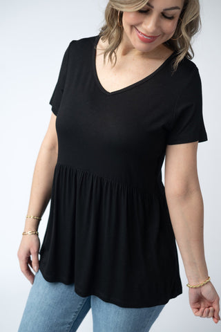 Sarah Ruffle Top - Black