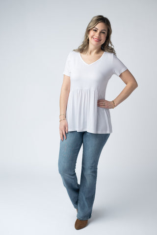 Sarah Ruffle Top - White