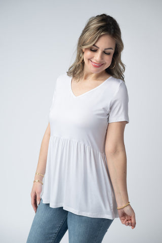 Sarah Ruffle Top - White