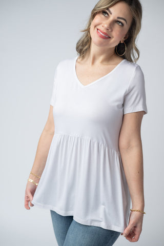 Sarah Ruffle Top - White