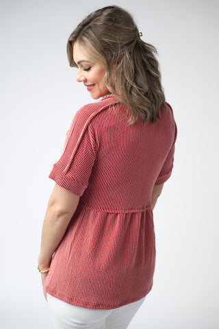 Juliette Button Top - Red