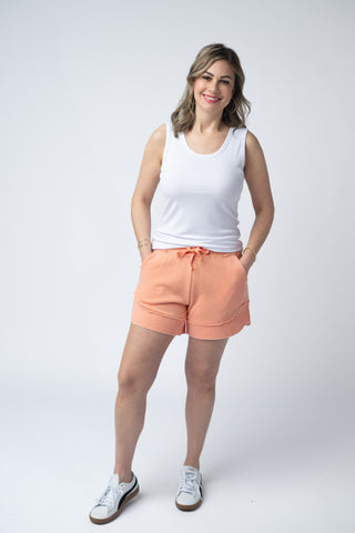 French Terry Stevie Shorts - Spring Peach