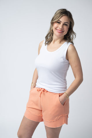 French Terry Stevie Shorts - Spring Peach