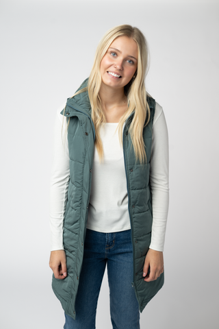 Harlow Long Vest - Teal
