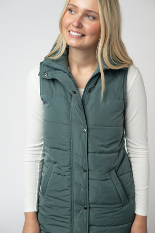 Harlow Long Vest - Teal