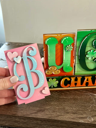 Lucky Charm + Valentine Reversible Standing Blocks