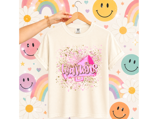Pink Out Warriors Cheer Splatter Graphic Tee