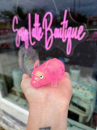 Pink Glitter Pig Squishy