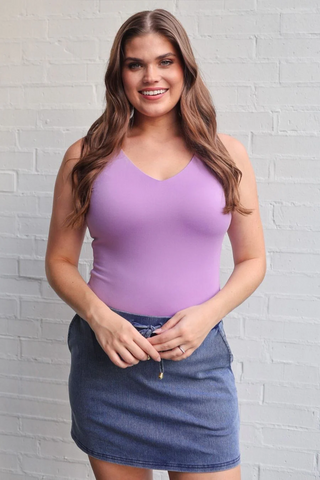 PREORDER- Haven V-Neck Bodysuit- Lavender