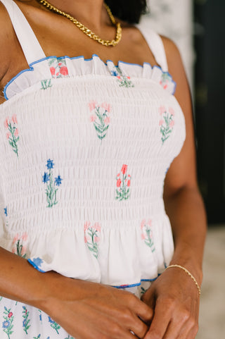 Eager Anticipation Mixed Print Midi Dress