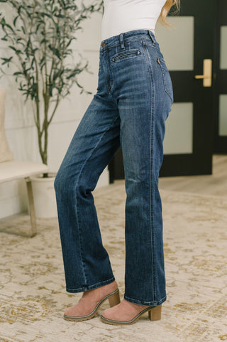 Emmy High Waist Bootcut Jean with Welt Pockets