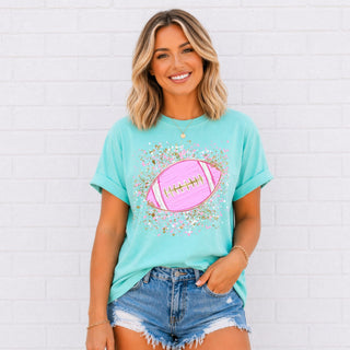Pink Out Football Splatter Graphic Tee
