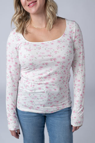 Alyssa Long Sleeve Top - Pretty in Pink Floral
