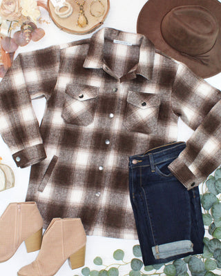 Norah Shacket - Brown Plaid