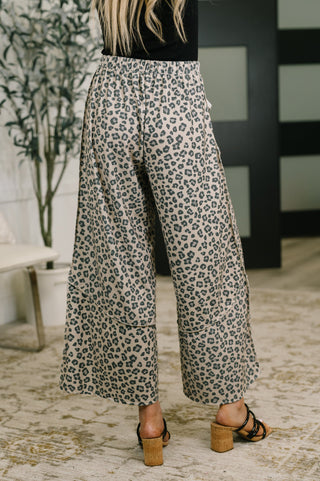 Follow the Flow Wide Leg Leopard Print Bottoms