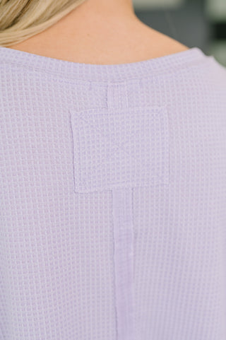 Foundation First Waffle Knit Relaxed Tee in Lilac