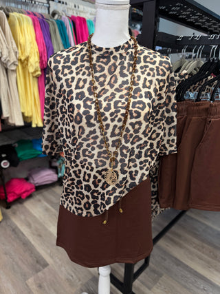 Emma Mesh Tee - Safari Chic Leopard