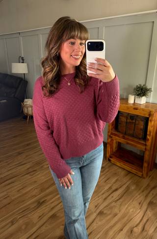 Gianna Pullover Sweater - Raspberry