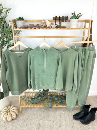 Ryker Vintage Wash Hoodie- Olive