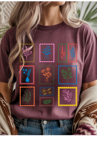 Floral Stamps Graphic Tee