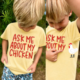 Youth Ask Me About My Chicken Graphic Tee - Boy