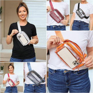 Michelle Mae White Clear Crossbody Bag